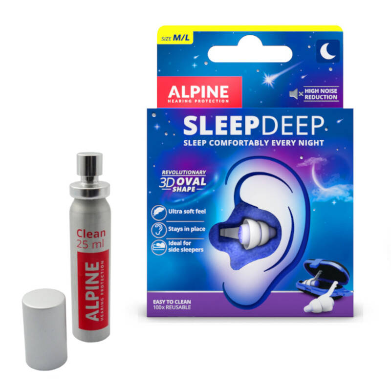 Earplugs SleepDeep + cleaning fluid set ALPINE - Dbam o sluch